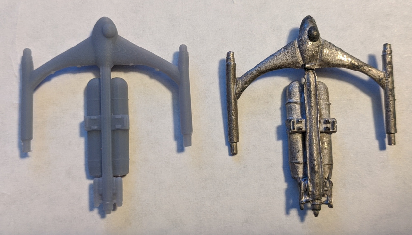 comparison of the printed miniature and original metal one